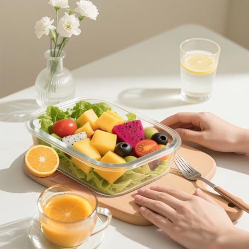 BAYZZ 5-Pack 35 Oz Glass Food Storage Containers with Lids, Gray