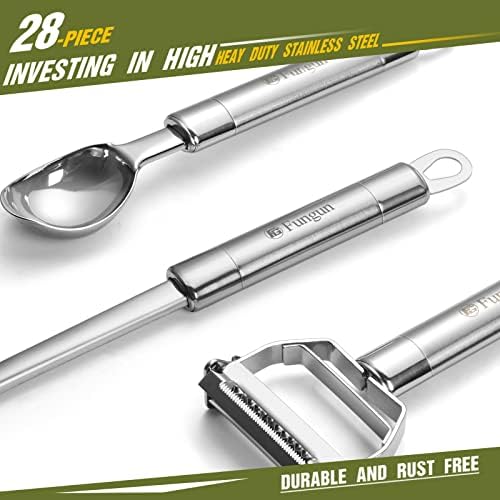 Fungun 28-Piece Stainless Steel Kitchen Utensil Set