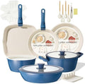 BECIGAR 23pcs Ceramic Pots and Pans Set, Nonstick Detachable Handle