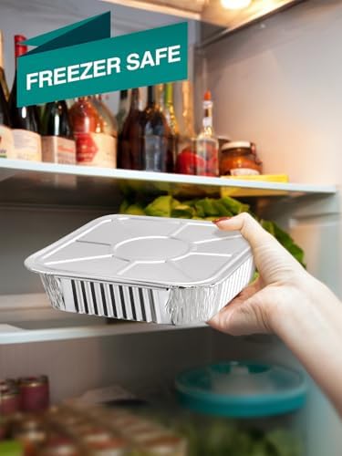 NEEBAKE 24 Pack Disposable Aluminum Pans with Lids Combo Set- 12 Large