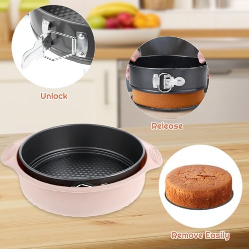 9 Inch Springform Pan with Pan Protector, Non-stick Leakproof