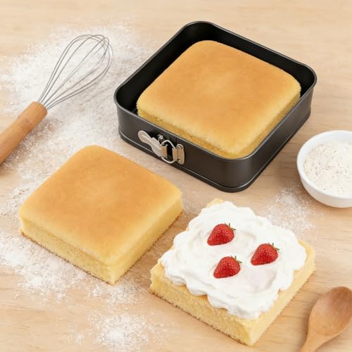 Springform Pan Set of 3 (9,10,11 Inch) - Square Shaped Leakproof