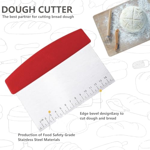 Bread Making Tools and Supplies - Set of 3 - Danish Dough Whisk and