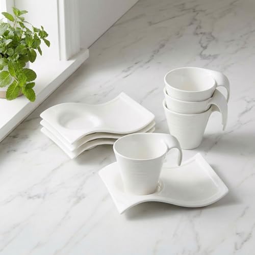 Porcelain Coffee cup and saucer Mugs,5.17 Ounce, Savor Espresso Mugs