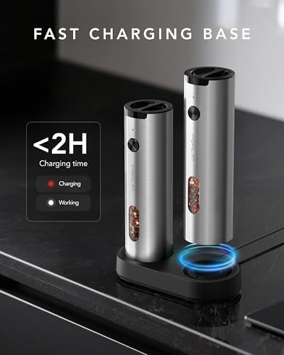 FORLIM Electric Salt and Pepper Grinder Set, Rechargeable
