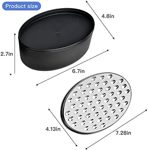 Black Compact Round Cheese Grater with Food Storage Container & Lid
