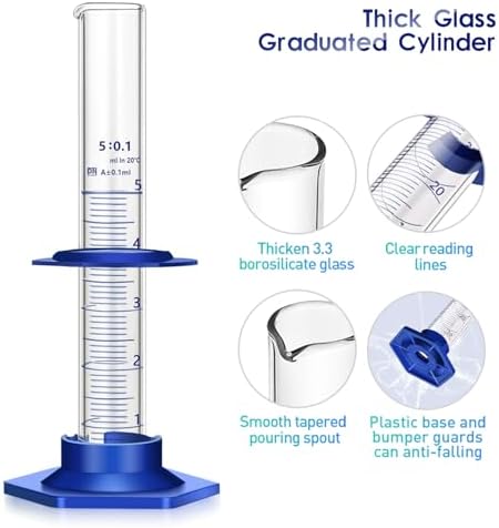 Thick Glass Graduated Cylinder Measuring Liquid Lab Cylinders with