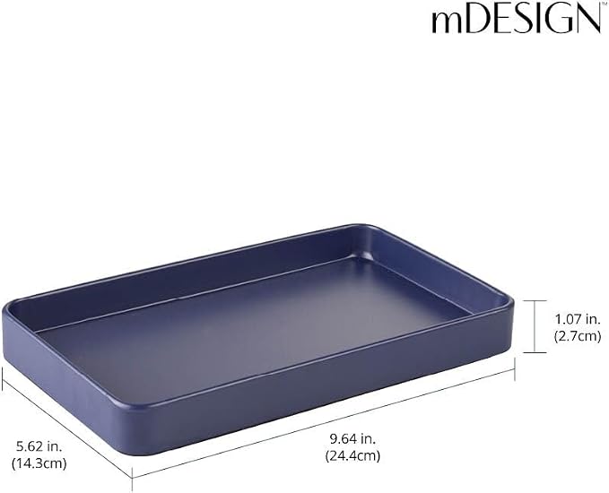 mDesign Modern Decorative Metal Guest Hand Towel Tray Holder Organizer - Image 4