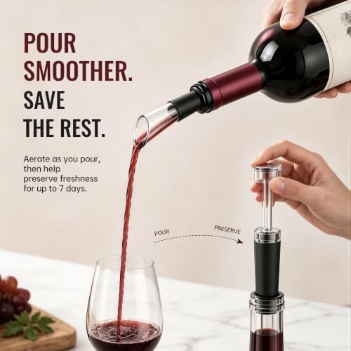 Rechargeable Electric Wine Opener Gift Set with Aerator, 6-Piece