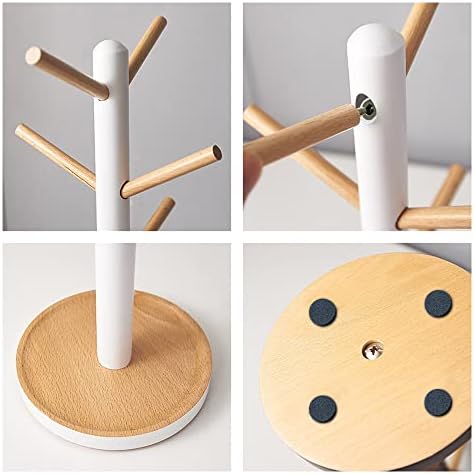 Wooden Mug Holder Tree, Removable Coffee Tea Cup Holder Display Stand