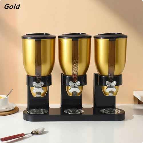 Triple Cereal Dispenser with Crumb Tray, Compact Kitchen Storage