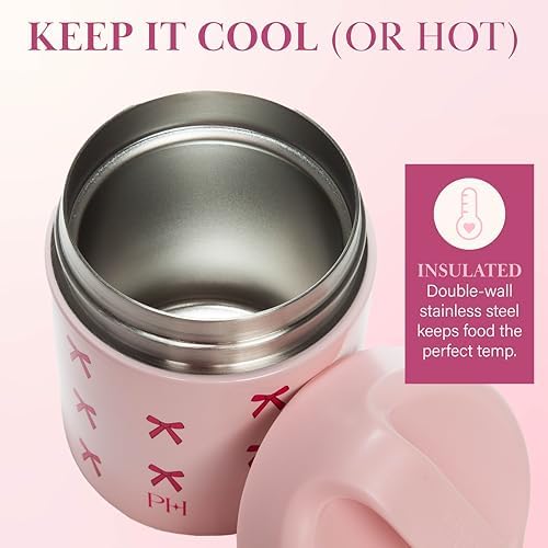 Paris Hilton Stainless Steel Food Jar, Double Wall Vacuum Sealed