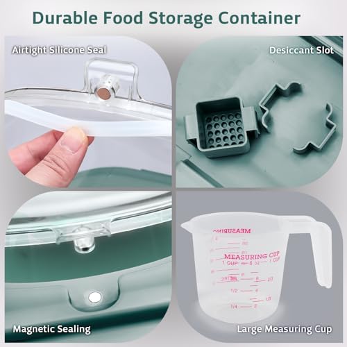 Komzon Rice Storage Containers, Collapsible 20 to 30Lbs Food Storage