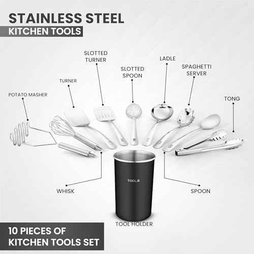 Avador 10-Piece Stainless Steel Kitchen Tool Set