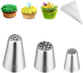 Kasmoire 3Pcs Grass Icing Nozzles Set,Stainless Steel Grass Piping Tip