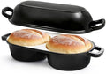Mini Double Dutch Oven for Sourdough Bread Baking, 2.6QT (Black)