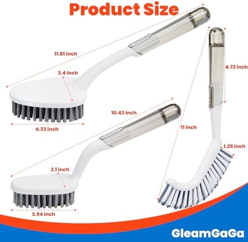 3-Pack Heavy-Duty Shower Scrub Brushes