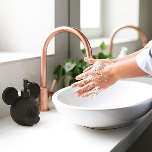 Jay Franco Disney Mickey Mouse Soap Dispenser, Black Resin