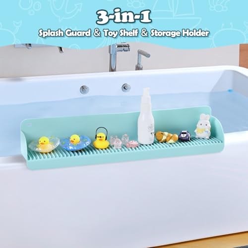 AGPTEK 24 Inch Bathtub Splash Guard with 10 Suction Cups, Green
