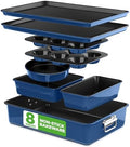 NutriChef 8-Piece Nonstick Stackable Bakeware Set - PFOA, PFOS, PTFE
