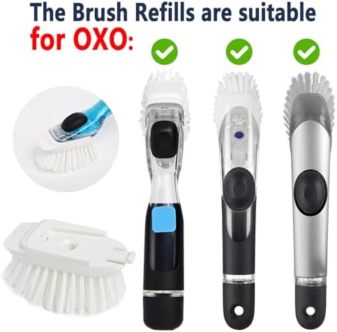 Dish Brush Refill Heads, 4 Pack for OXO Dish Brush