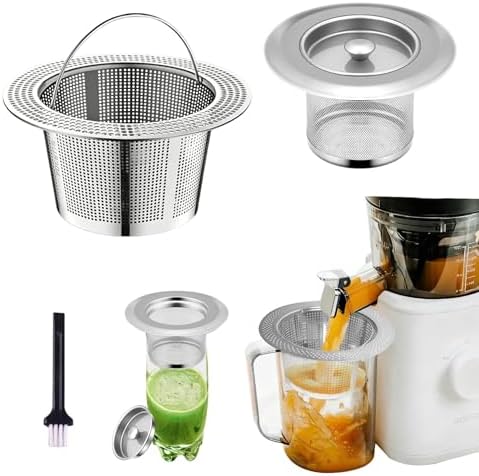 2Pack 304 Stainless Steel Juice Strainer for Nama J2, Hands-Free Pulp