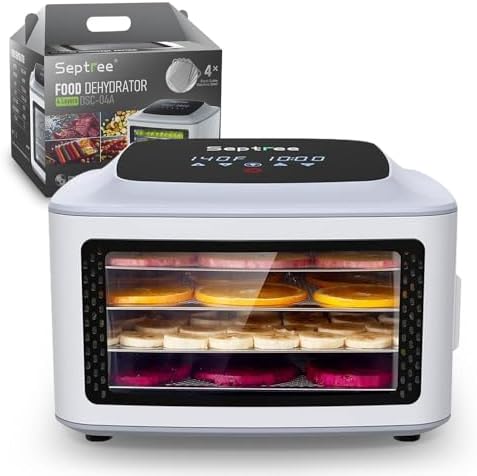 Compact Food Dehydrator, 4 Stainless Steel Trays, 190F