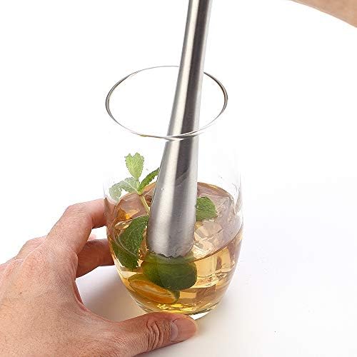 JXS 10" 255MM Stainless Steel Sturdy Cocktail Muddler, Professional
