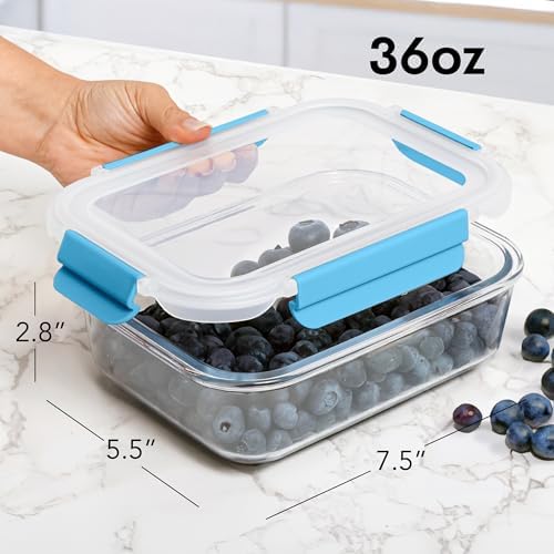 ECOBERI Glass Food Storage Containers with Lids, Meal Prep, Lunch