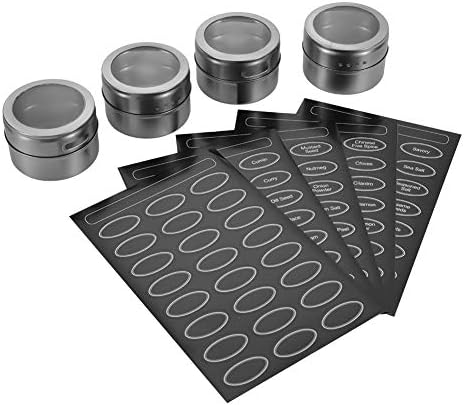 12 Powerful Magnetic Spice Tins- Stainless Steel Spice Storage