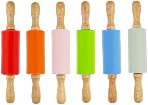 6 Pack Small Rolling Pin for Kids, Kids Rolling Pin for Home Kitchen