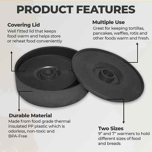 Tortilla Warmer Container, Plastic Tortilla Holder with Lid, Taco