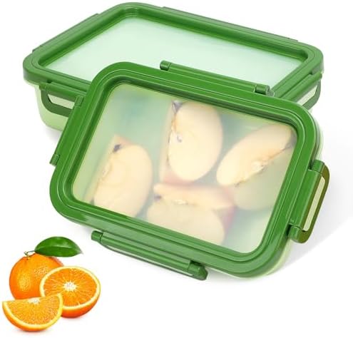 Silicone Stretch Lid Crisper Set, 2-Piece, Green