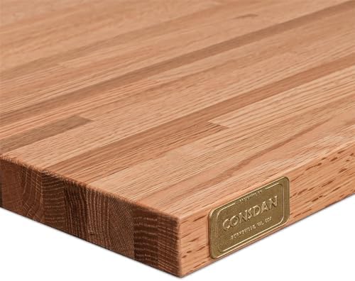 CONSDAN Butcher Block Counter Top, USA Grown Oak Solid Hardwood