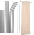 Reusable Stainless Steel Drinking Straws Set with Xmas Cleaner Brushes