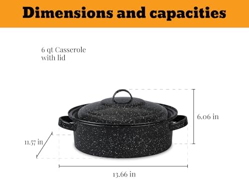 Granite Ware 6-Piece Enameled Steel Casserole Set with Lids
