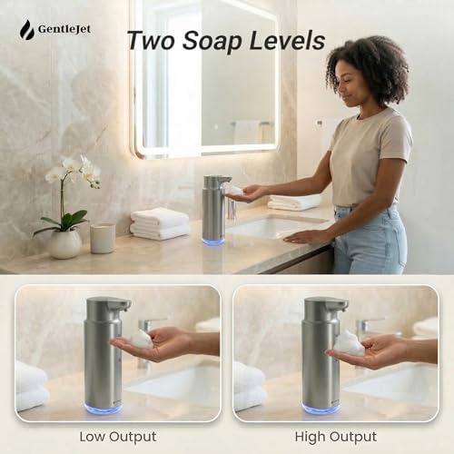 GentleJet CrystalJet Automatic Foam Soap Dispenser Stainless Steel
