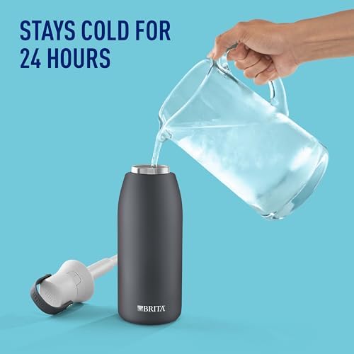 Brita Stainless Steel Premium Filtering Water Bottle, BPA-Free