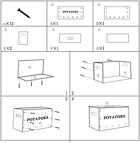 Potato Storage, Bamboo Storage Bin for Potato, Kitchen Storage