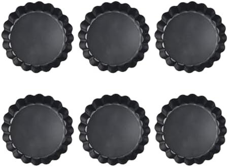 Set of 6 Tart Pans with Removable Bottom, 4 Inch Non-Stick Carbon