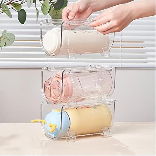 Water Bottle Organizer, Transparent Stackable Bottle Storage Rack