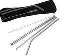 Drinking Straw Set with Cleaning Brush and Case Stainless Steel
