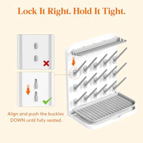 Lifewit Large Baby Bottle Drying Rack 15 Hooks, Newborn Essentials