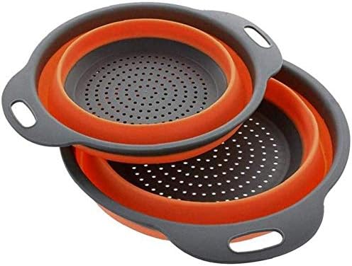 qiuqiu 1pc Collapsible Collapsible Silicone Colander Fruit Vegetable