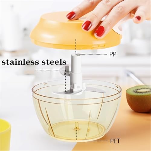 Garlic Mincer Onion Cutter, Hand Pull String Manual Food Processor