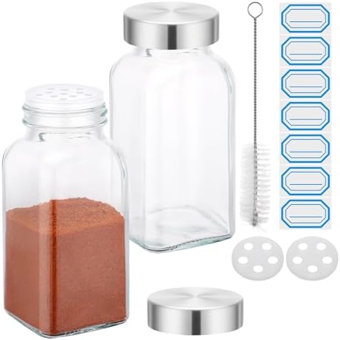 Segarty 6oz Spice Jar with Stainless Steel Shaker Lids, 2 PCS 180ml