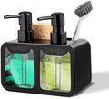 4-in-1 Kitchen Soap Dispenser Set with Sponge Caddy, Black