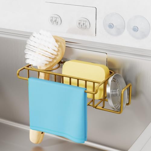 HapiRm Sponge Holder for Kitchen Sink, No Drill Kitchen Sink Caddy
