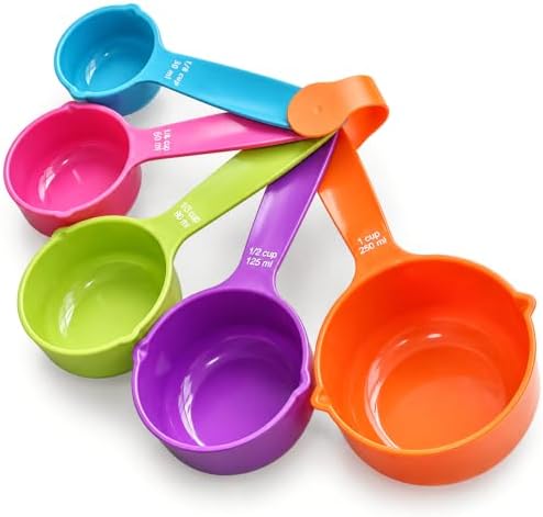 Rypet Pet Food Scoop Set of 5 - Measuring Cups and Spoons Set Plastic