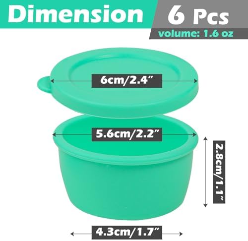 Webake Silicone Salad Dressing Container To Go, 1.6oz Mini Reusable